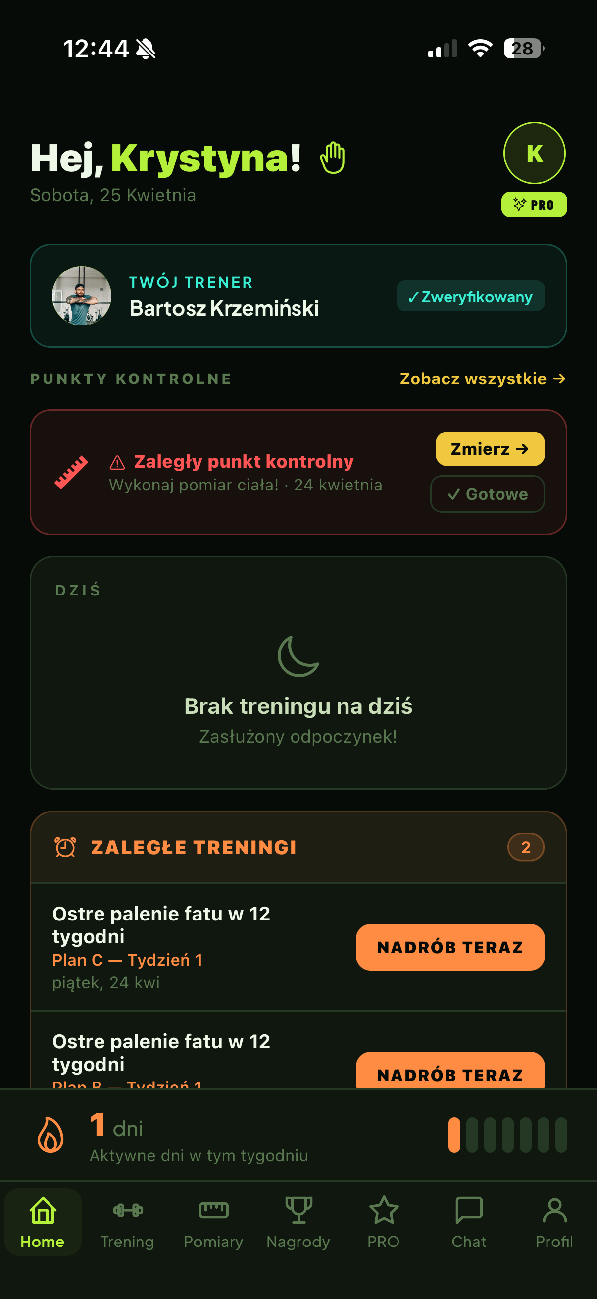 chceByc.fit — aplikacja mobilna